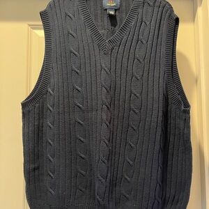 Men's Navy Cable Knit Sweater Vest